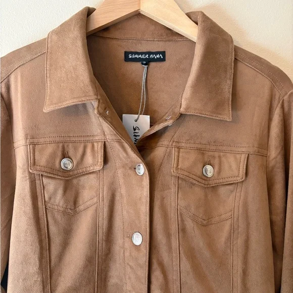 Faux Suede Fringe Jacket Size Medium New With Tags - Picture 3 of 9